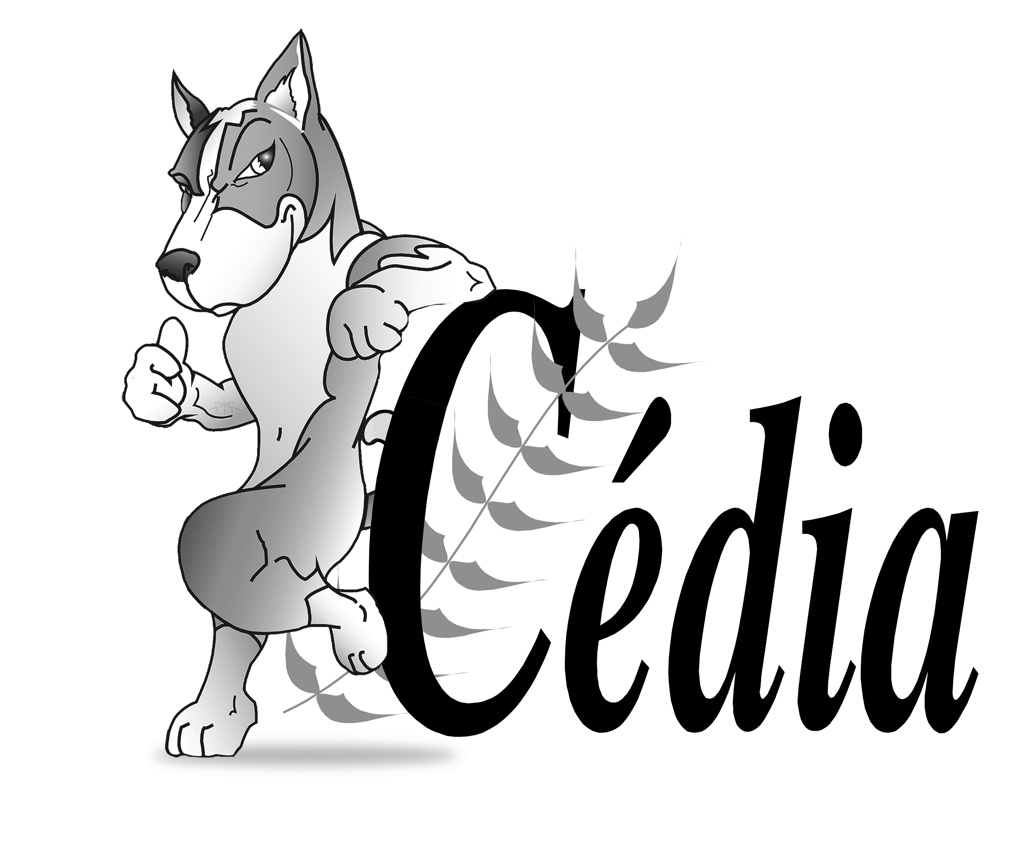 Logo CEDIA noir et blanc haute d&eacute;finition - exposition canine cynophilie France